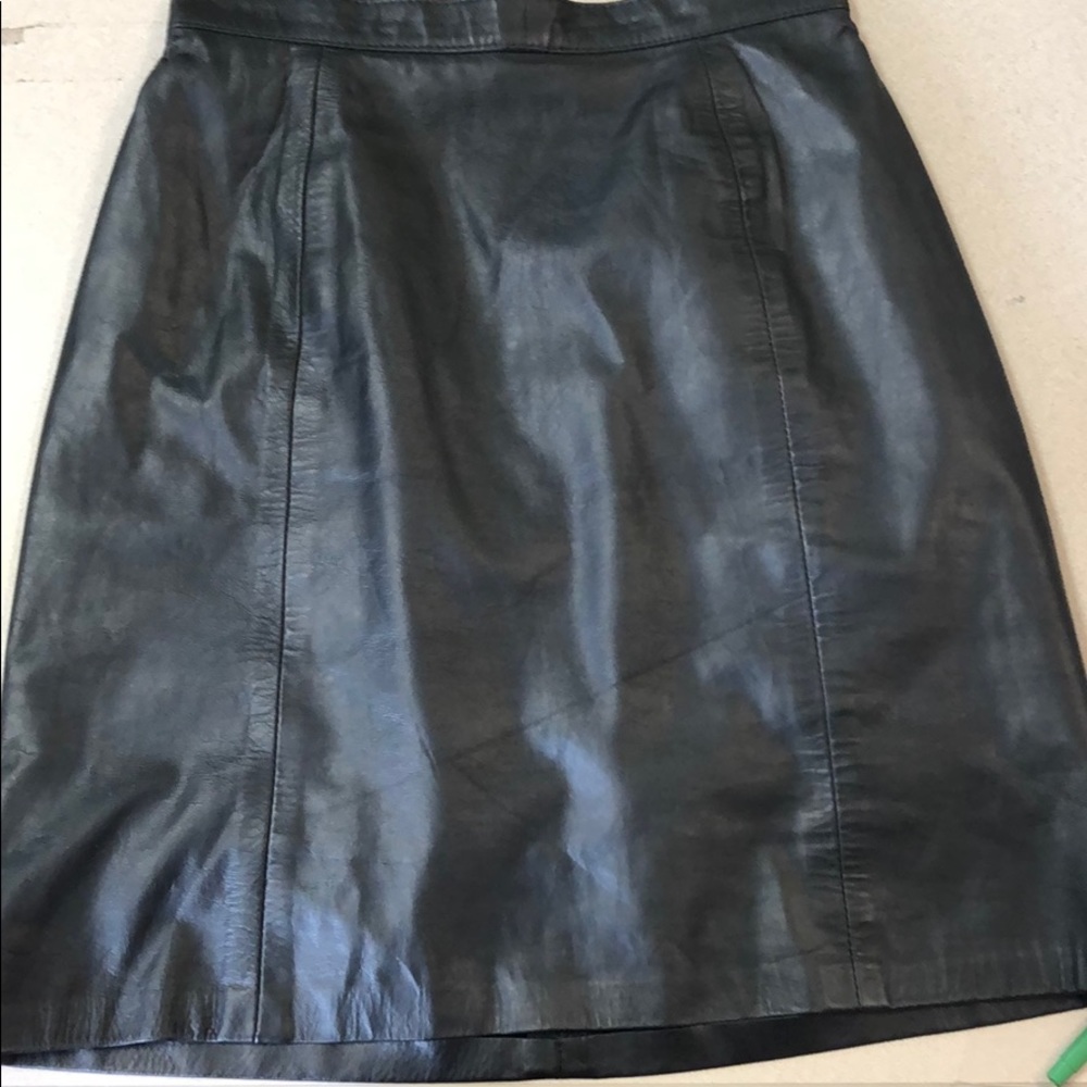 Leather Skirt Vintage Black